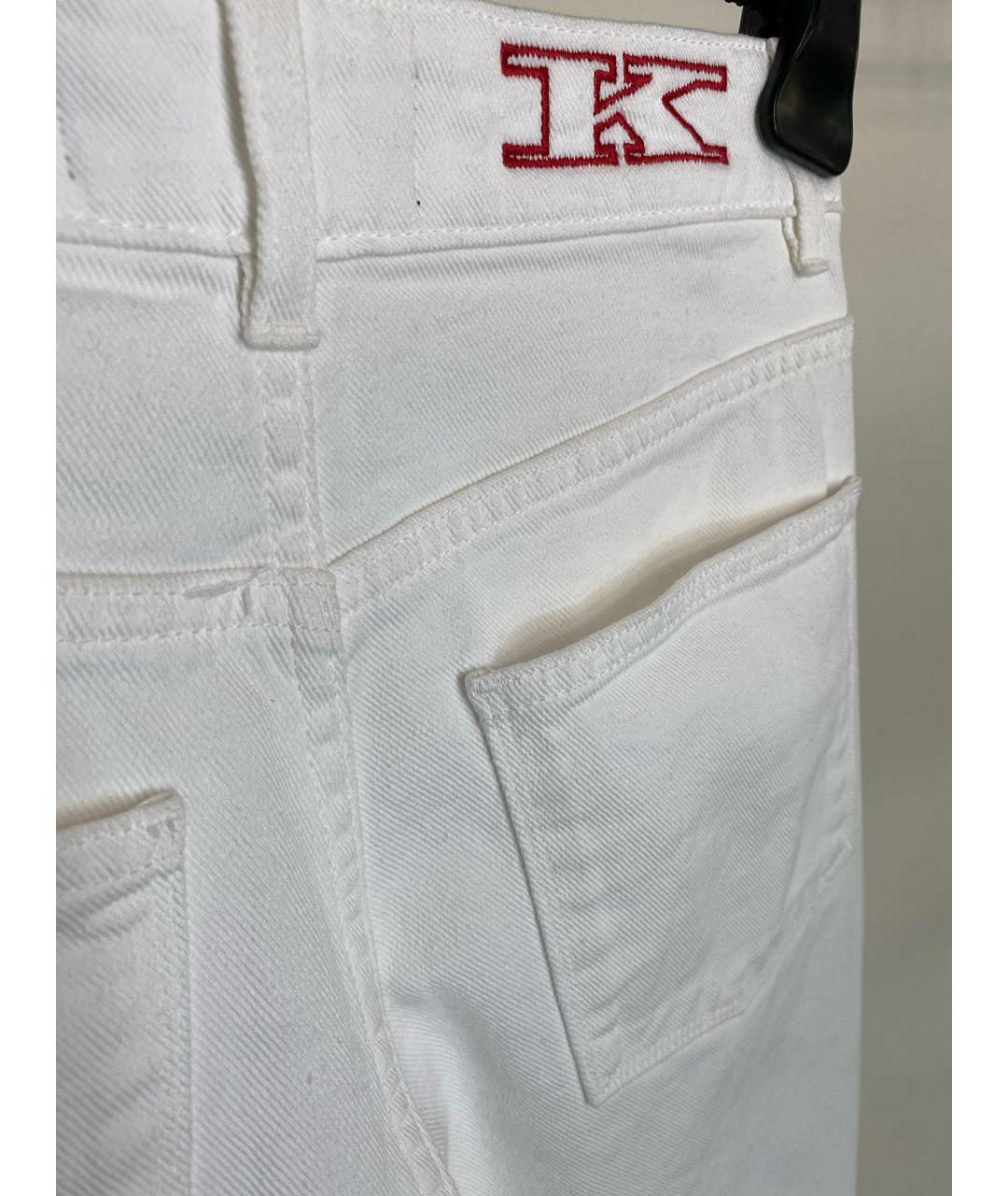 KITON Белые хлопковые джинсы слим, фото 4