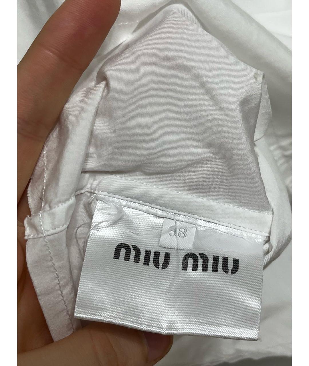 MIU MIU Белая хлопковая рубашка, фото 3
