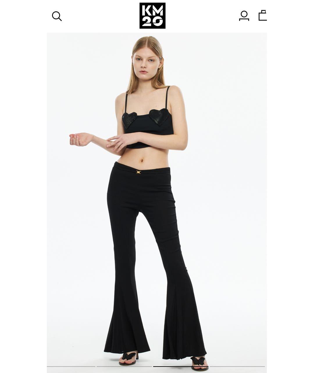 BLUMARINE Черные вискозные брюки широкие, фото 6