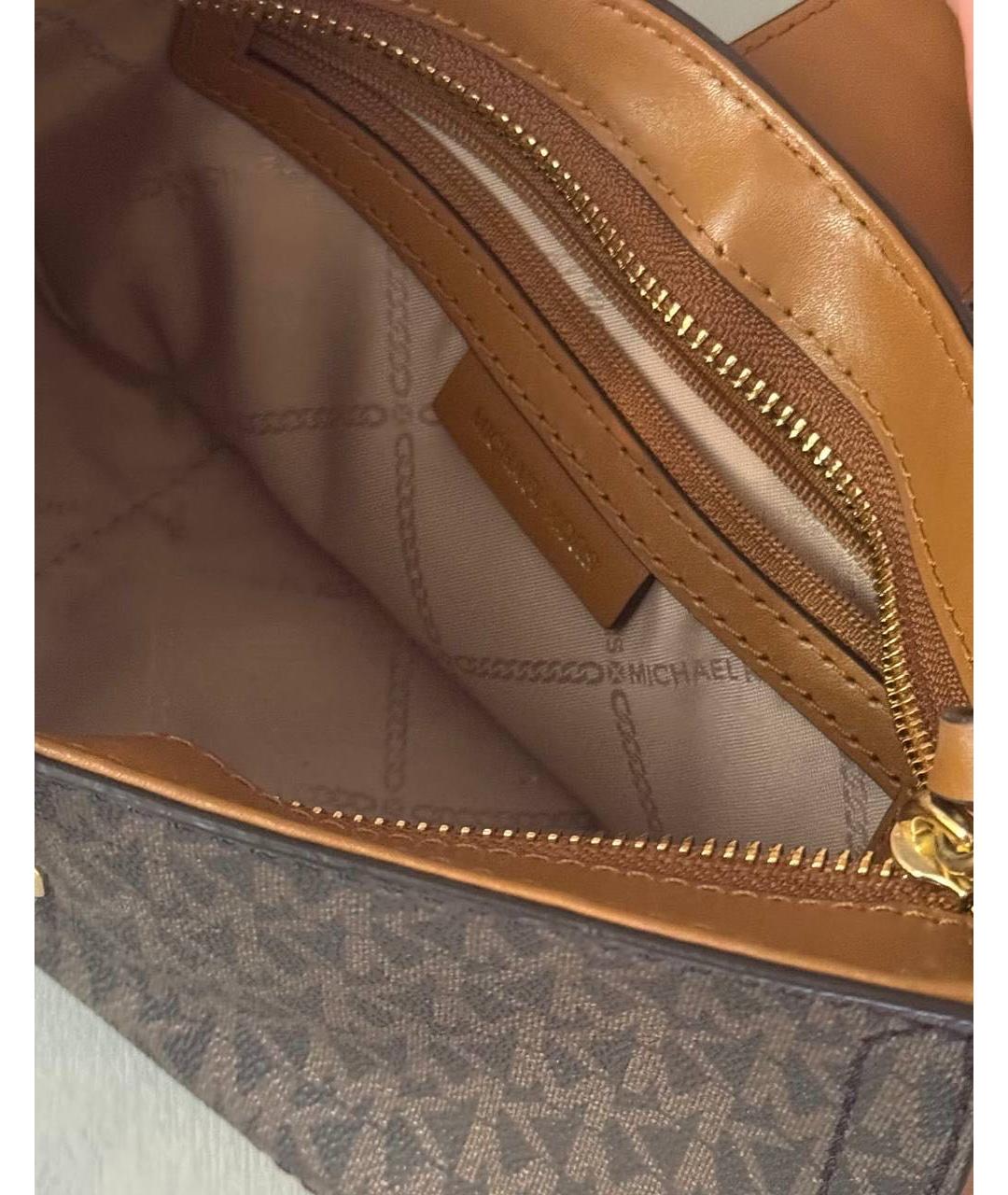 MICHAEL MICHAEL KORS Коричневая сумка через плечо из искусственной кожи, фото 4