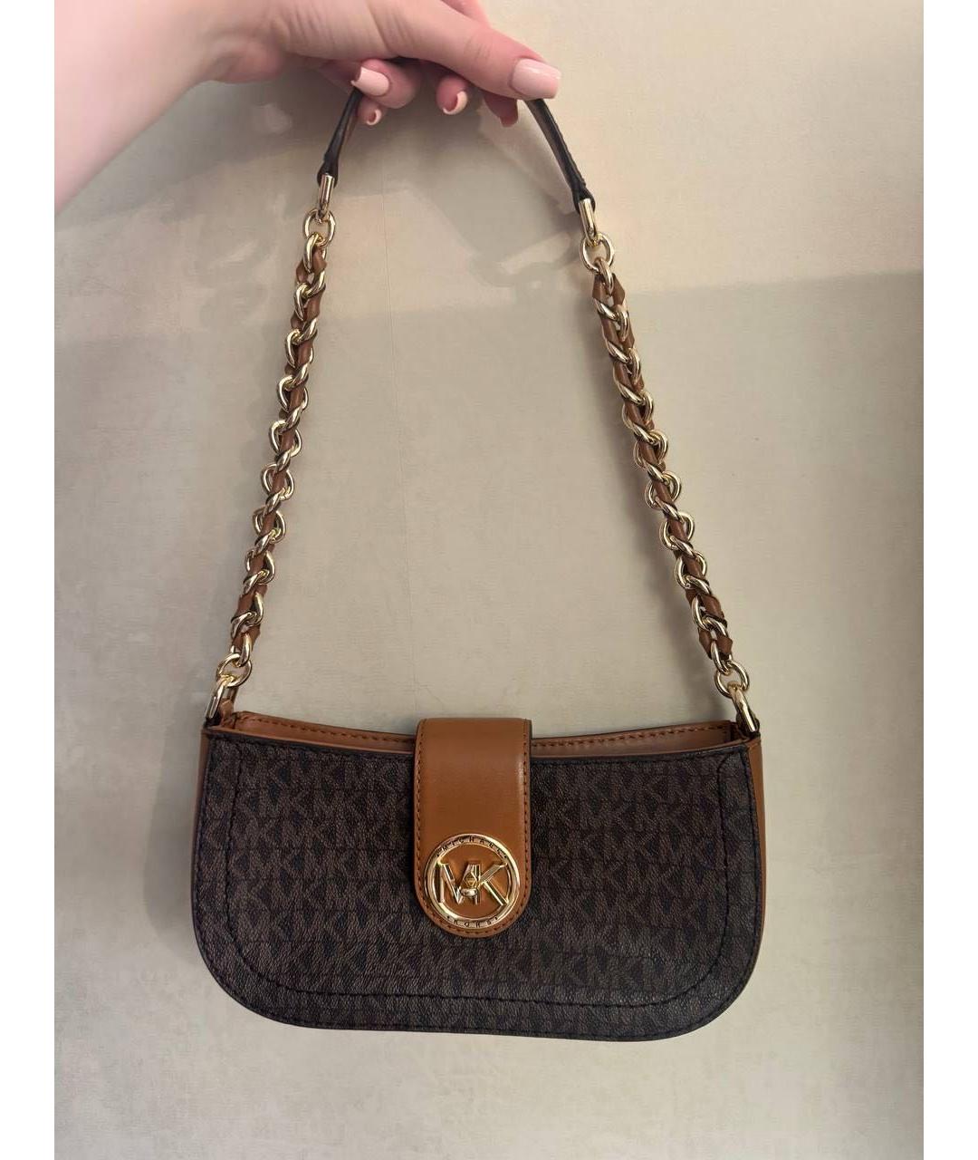 MICHAEL MICHAEL KORS Коричневая сумка через плечо из искусственной кожи, фото 5