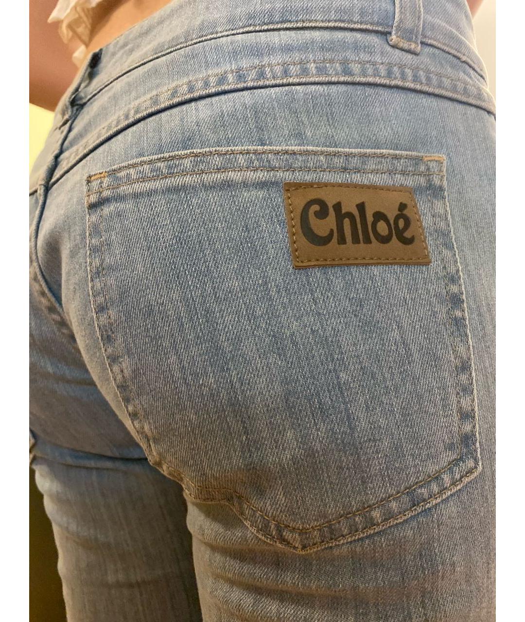 CHLOE Голубые хлопковые джинсы, фото 3