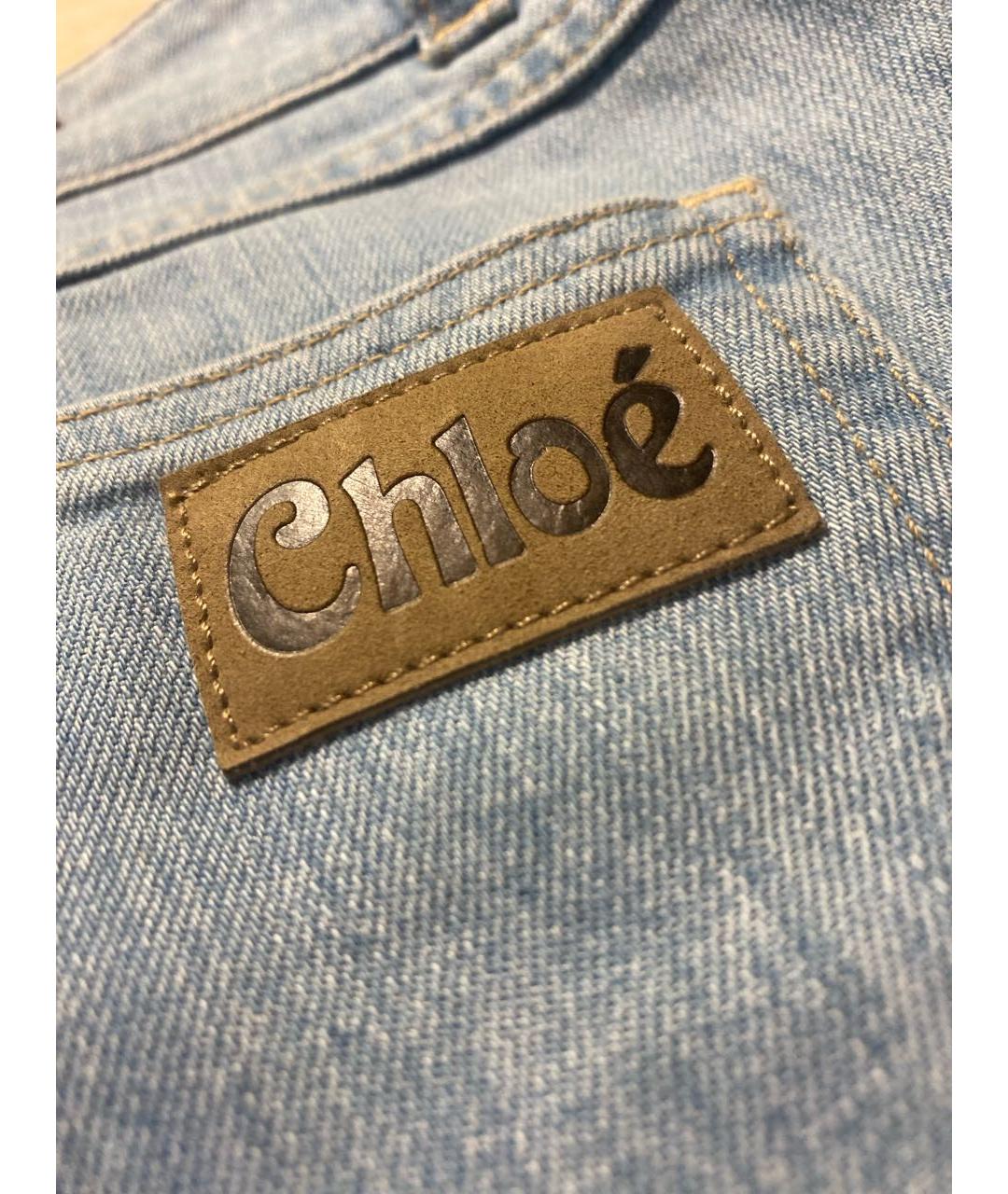 CHLOE Голубые хлопковые джинсы, фото 5