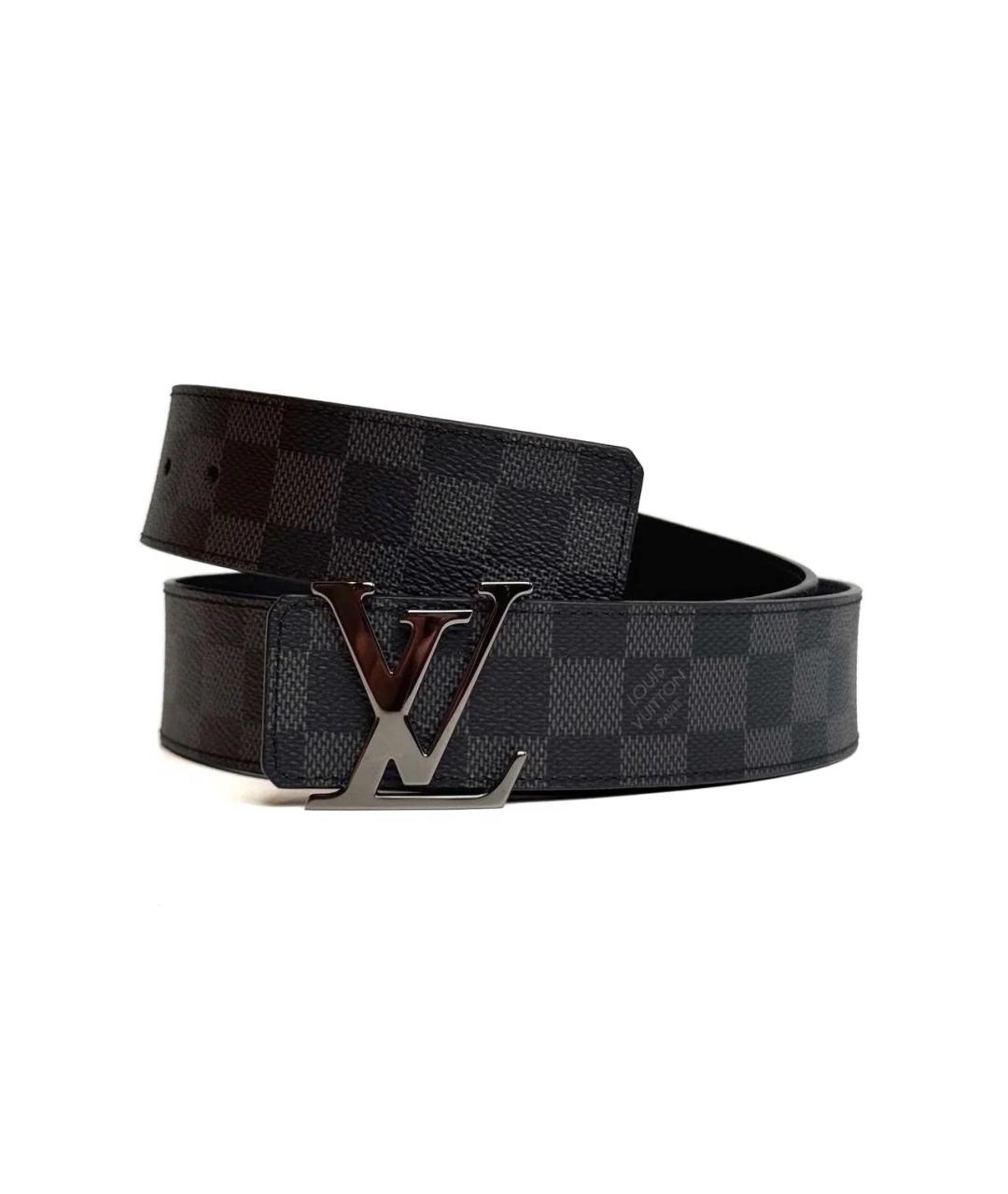 LOUIS VUITTON Черный кожаный ремень, фото 1
