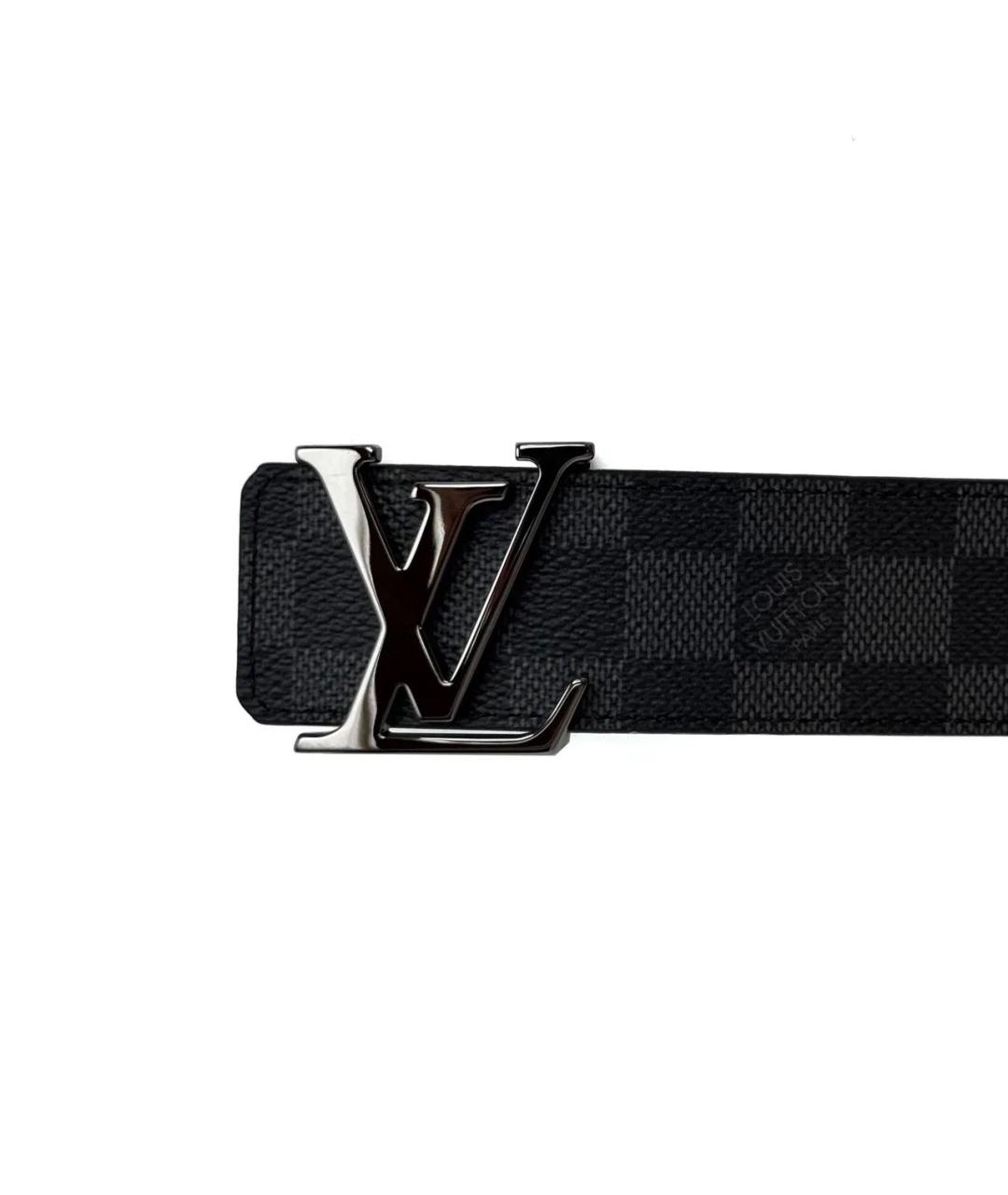 LOUIS VUITTON Черный кожаный ремень, фото 4