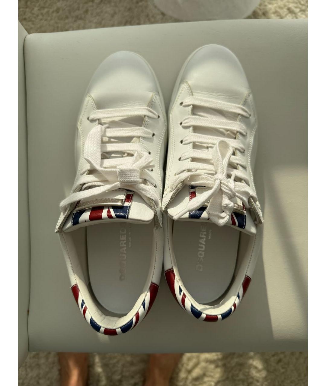 DSQUARED2 Белые кожаные кроссовки, фото 3