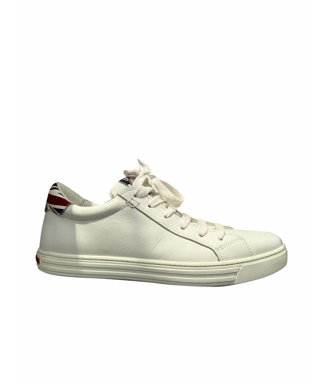 DSQUARED2 Белые кожаные кроссовки, фото 1