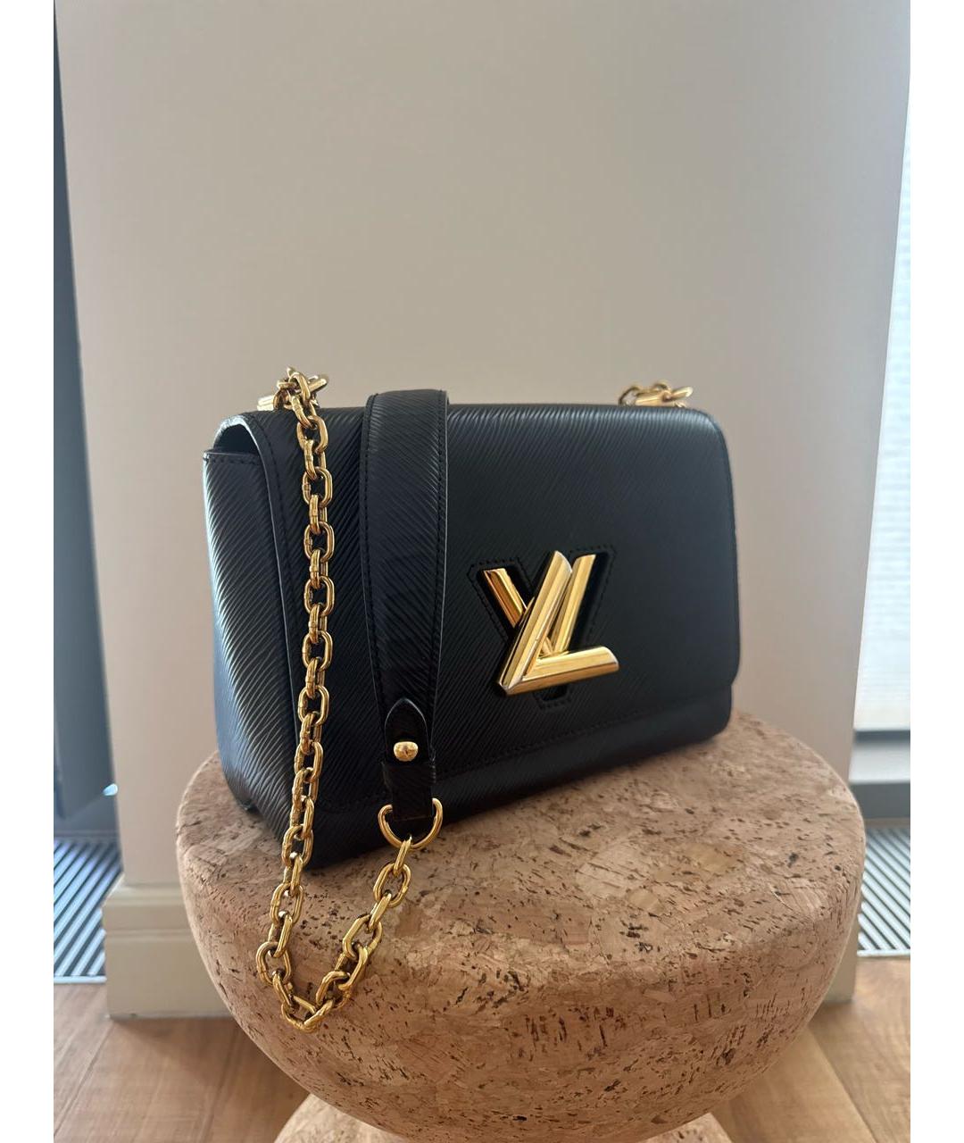 LOUIS VUITTON Черная кожаная сумка через плечо, фото 2