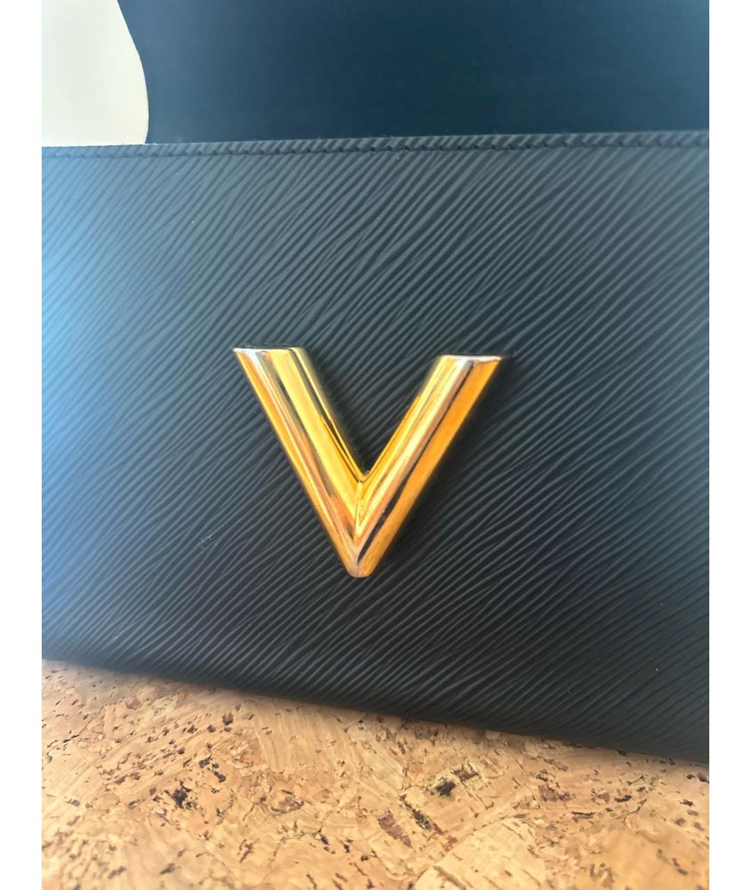 LOUIS VUITTON Черная кожаная сумка через плечо, фото 6