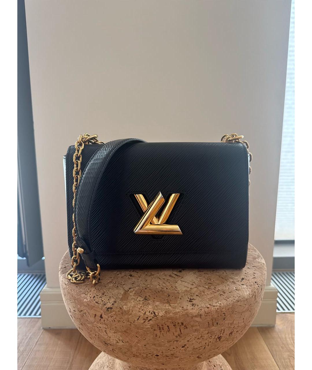 LOUIS VUITTON Черная кожаная сумка через плечо, фото 9