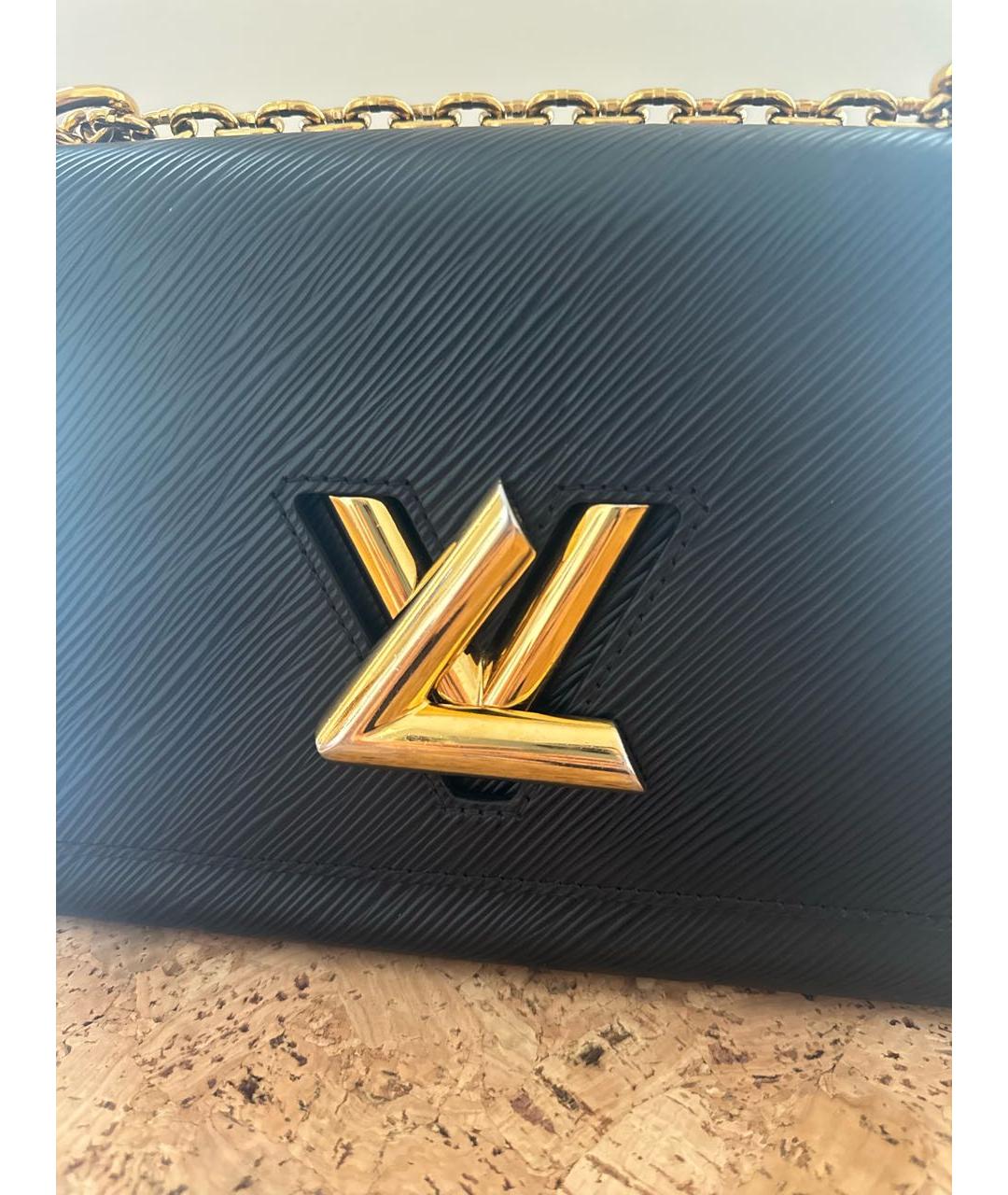 LOUIS VUITTON Черная кожаная сумка через плечо, фото 7