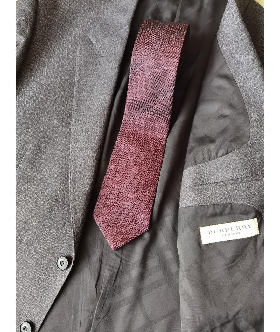 BURBERRY Бордовый шелковый галстук, фото 7