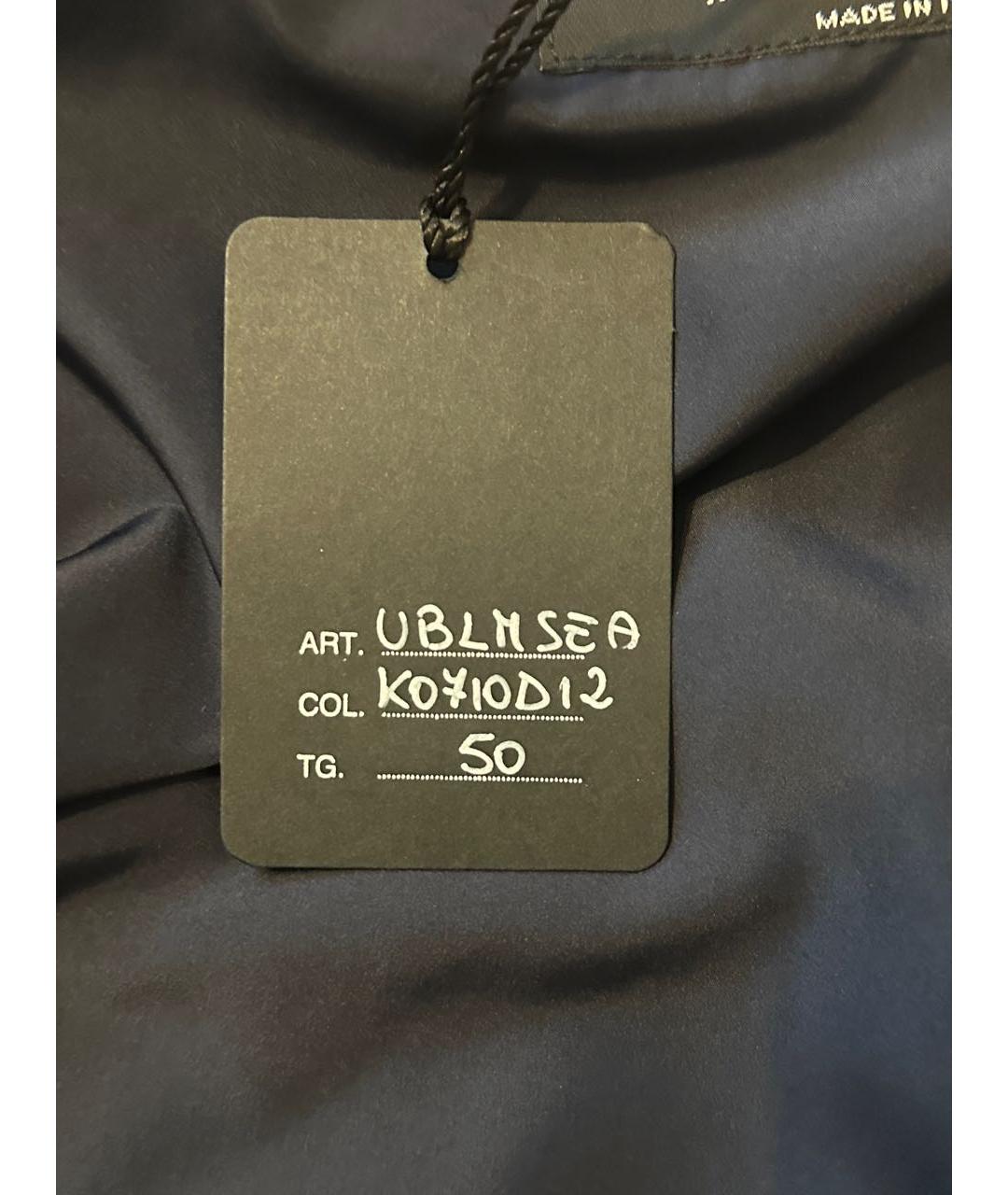 KITON Темно-синяя полиэстеровая куртка, фото 8