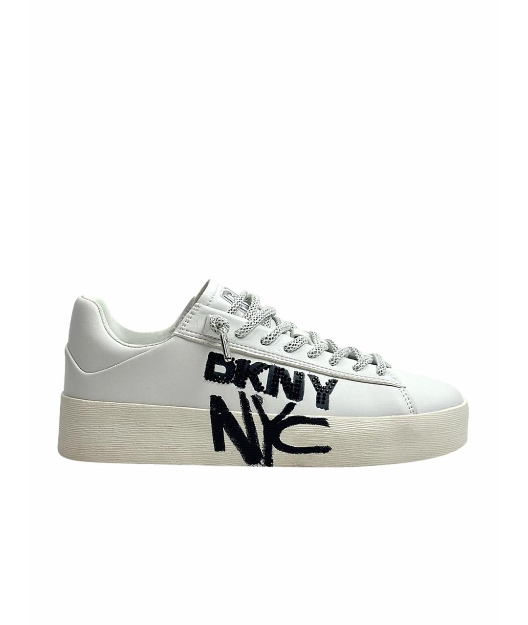 DKNY Белые кожаные кеды, фото 1