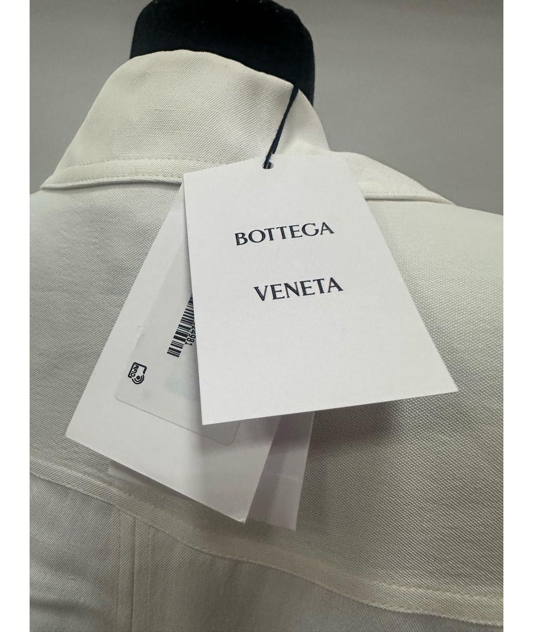 BOTTEGA VENETA Белое льняное повседневное платье, фото 4