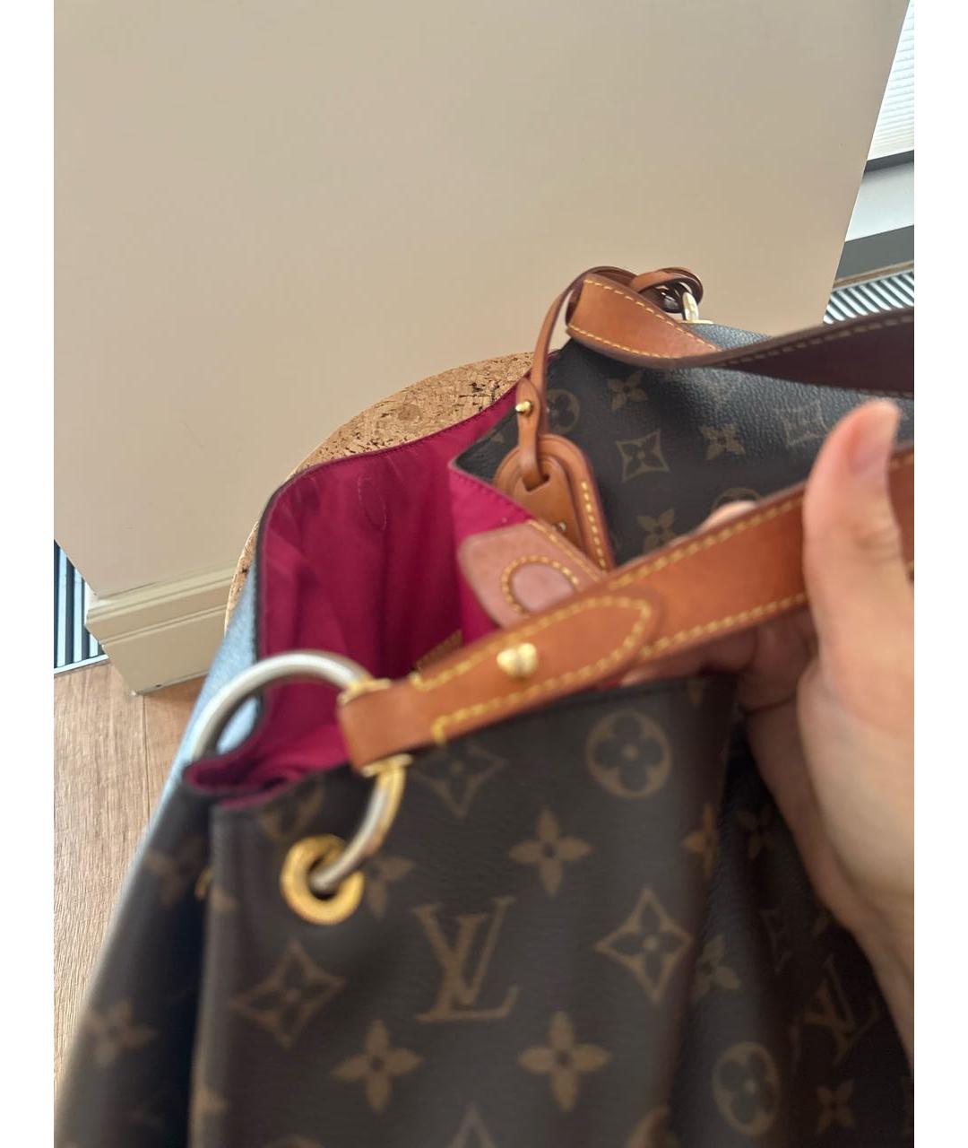 LOUIS VUITTON Коричневая сумка тоут, фото 8
