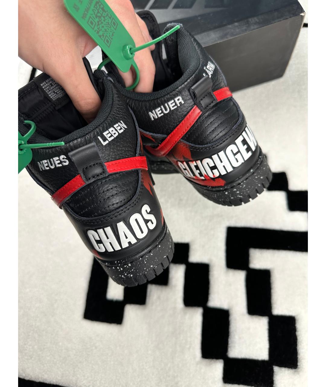 NIKE Черные высокие кроссовки / кеды из искусственной кожи, фото 4