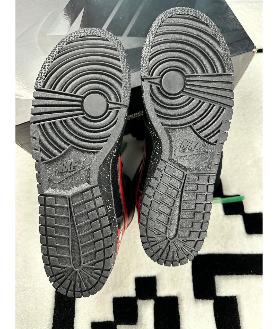 NIKE Черные высокие кроссовки / кеды из искусственной кожи, фото 5
