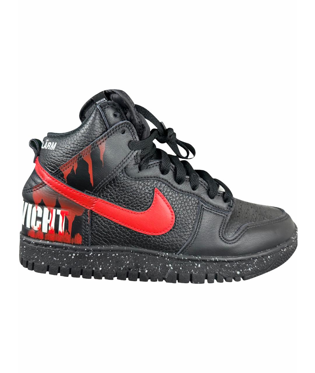 NIKE Черные высокие кроссовки / кеды из искусственной кожи, фото 1