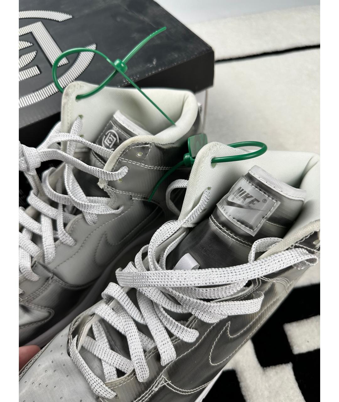 NIKE Серебряные высокие кроссовки / кеды, фото 4
