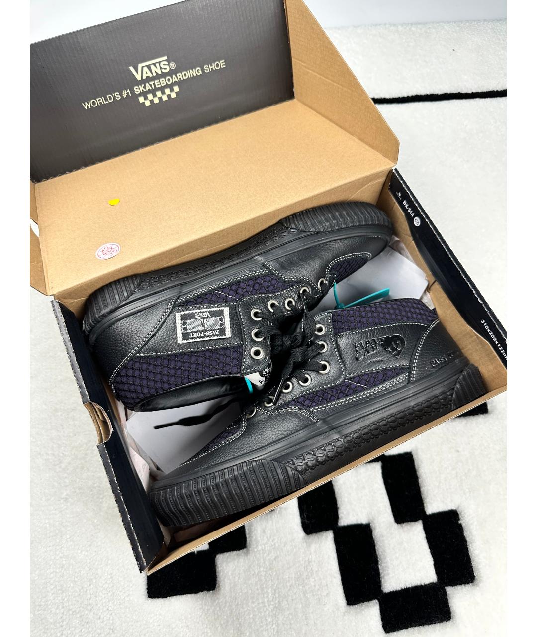 VANS Черные высокие кроссовки / кеды из искусственной кожи, фото 8