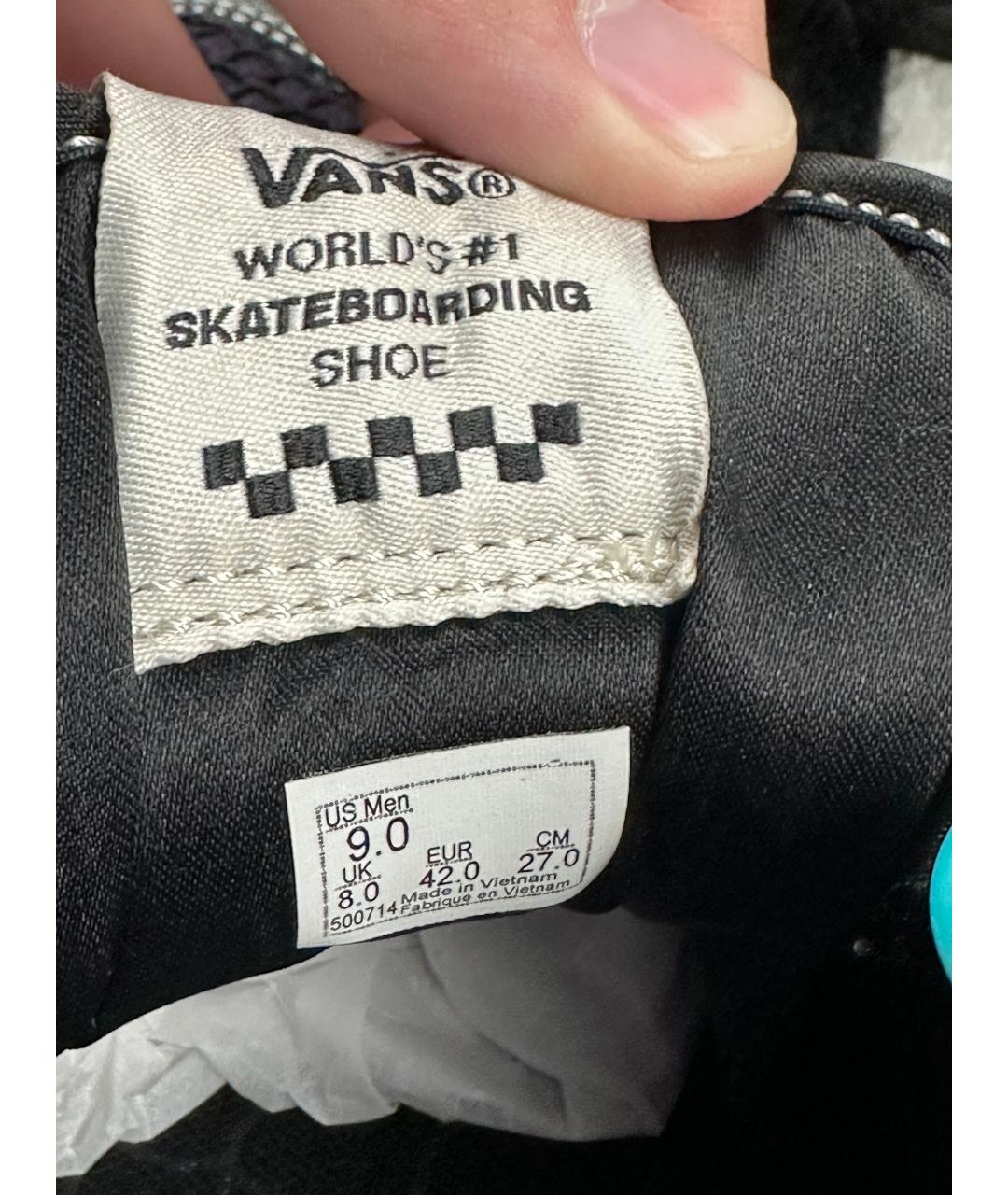 VANS Черные высокие кроссовки / кеды из искусственной кожи, фото 7