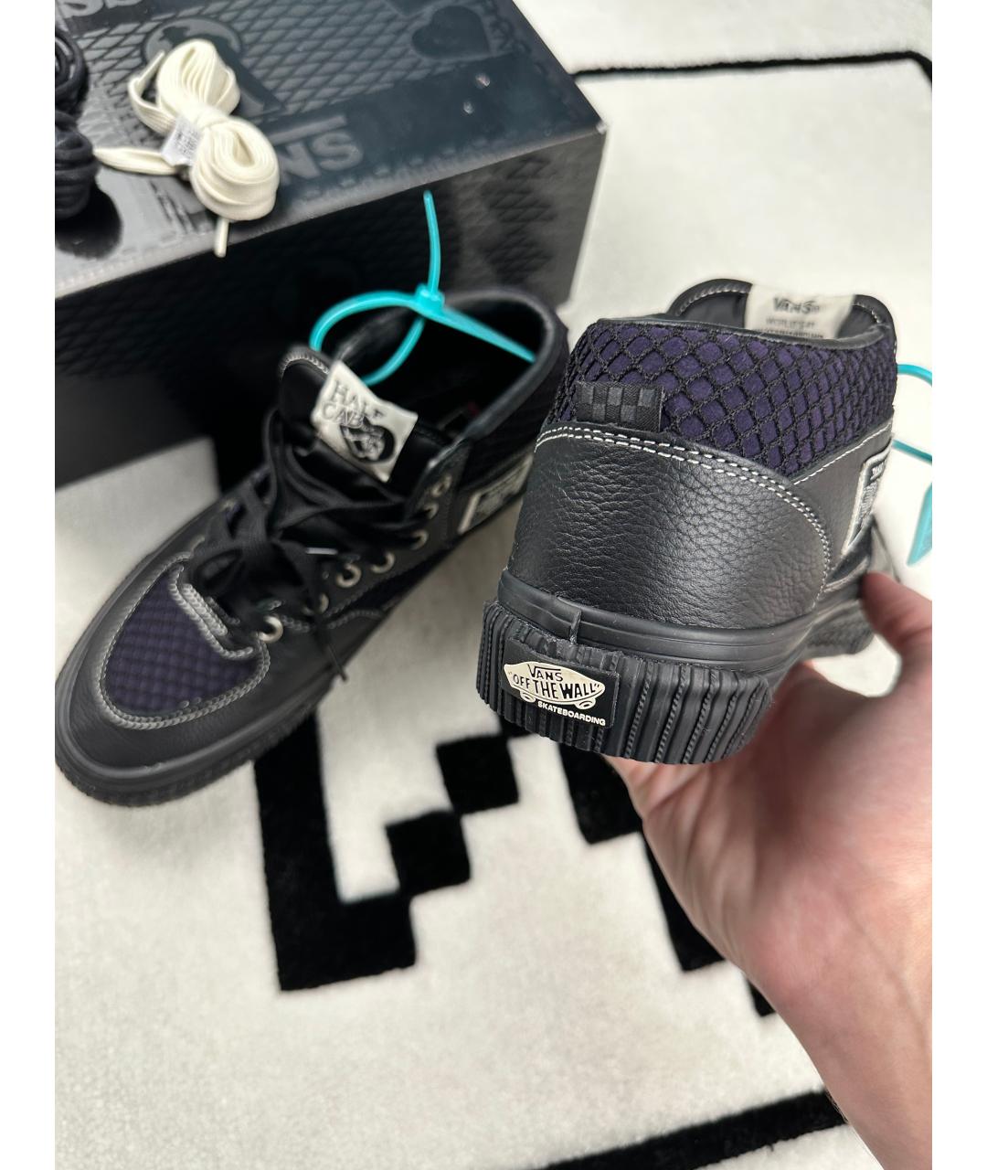 VANS Черные высокие кроссовки / кеды из искусственной кожи, фото 4