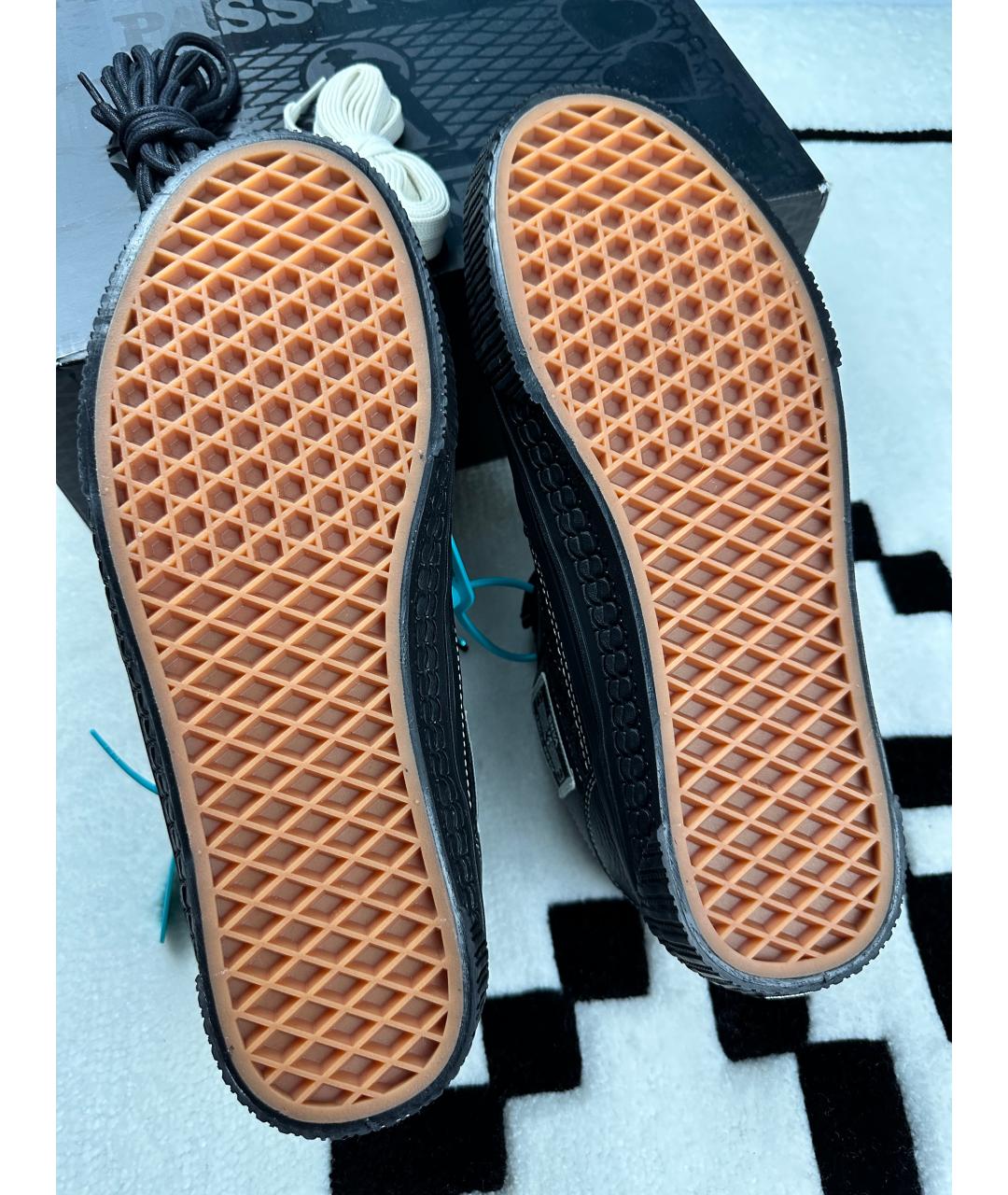 VANS Черные высокие кроссовки / кеды из искусственной кожи, фото 5