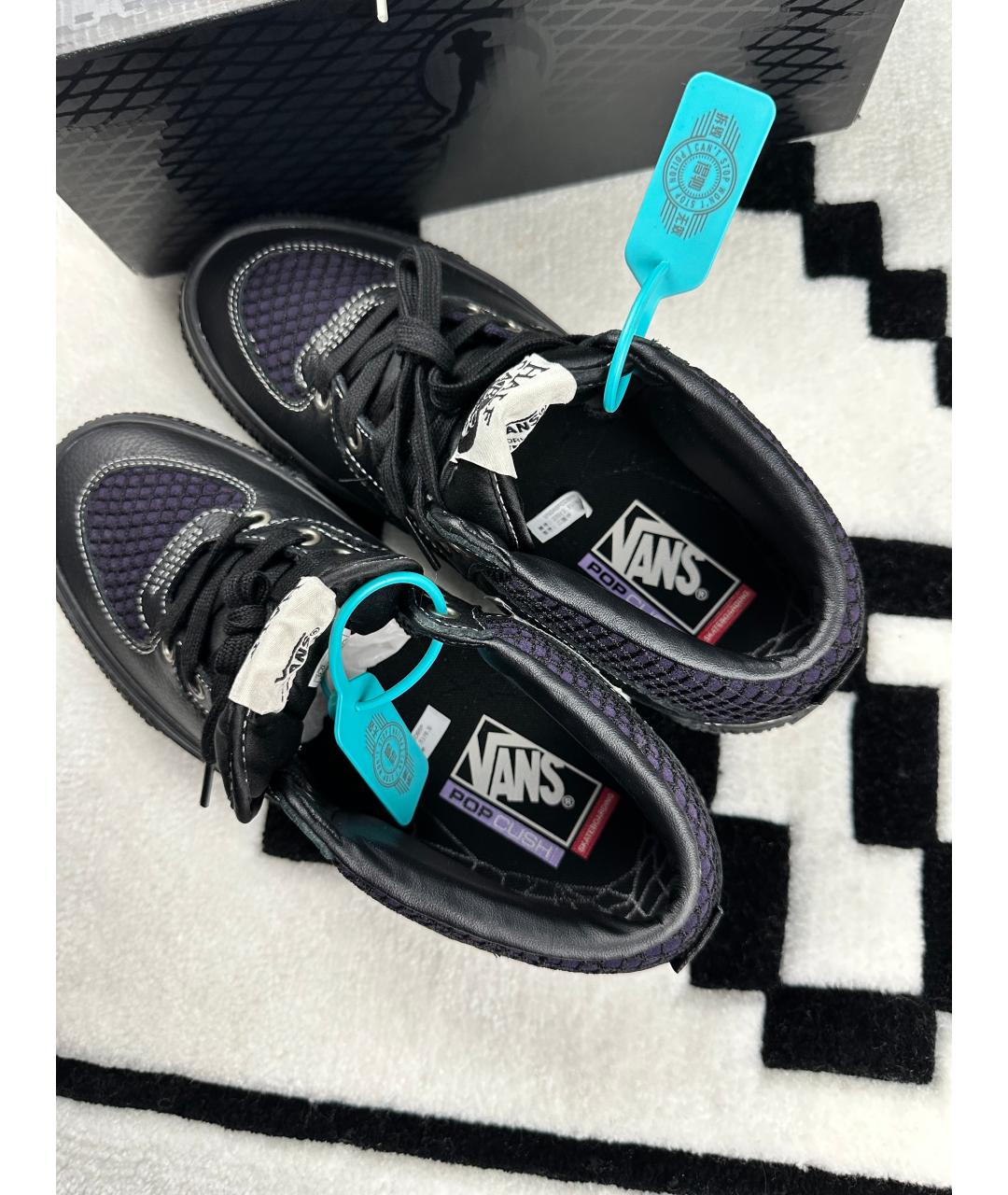 VANS Черные высокие кроссовки / кеды из искусственной кожи, фото 3