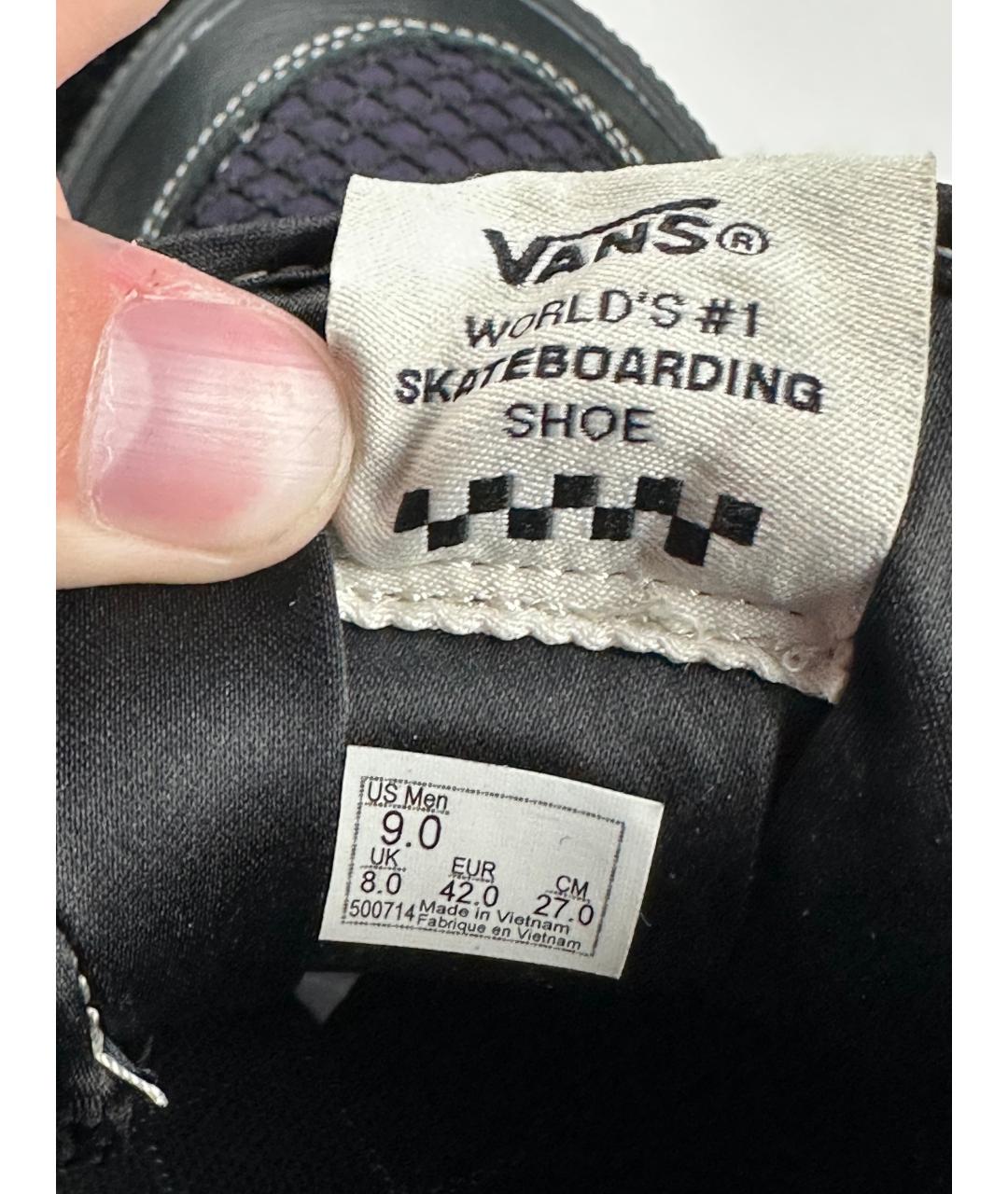 VANS Черные высокие кроссовки / кеды из искусственной кожи, фото 6