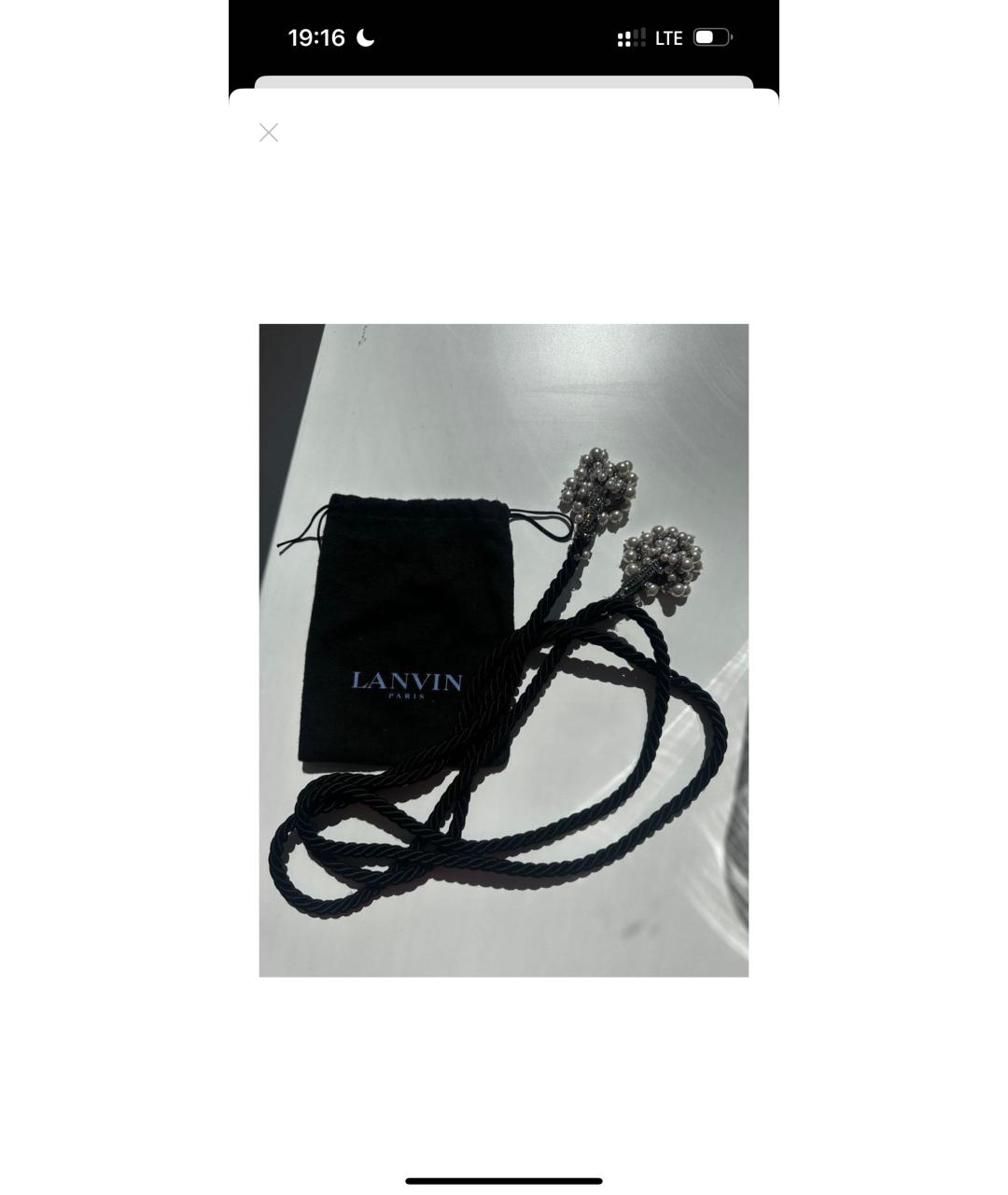 LANVIN Черный ремень, фото 3