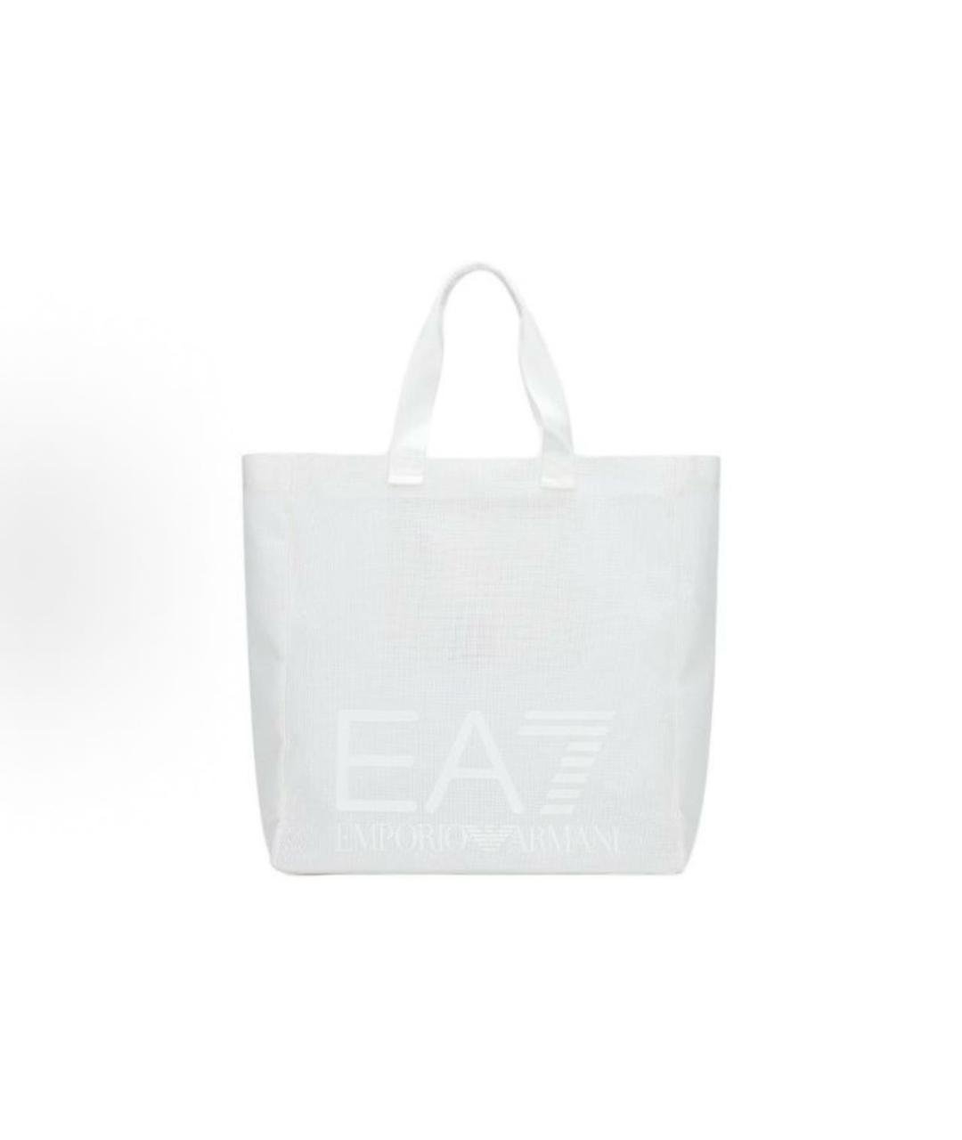 EA7 Белая тканевая сумка тоут, фото 5