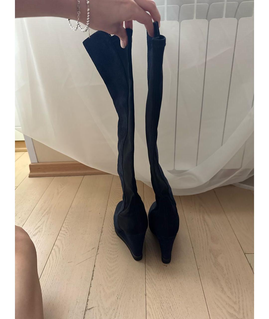 STUART WEITZMAN Темно-синие замшевые сапоги, фото 4