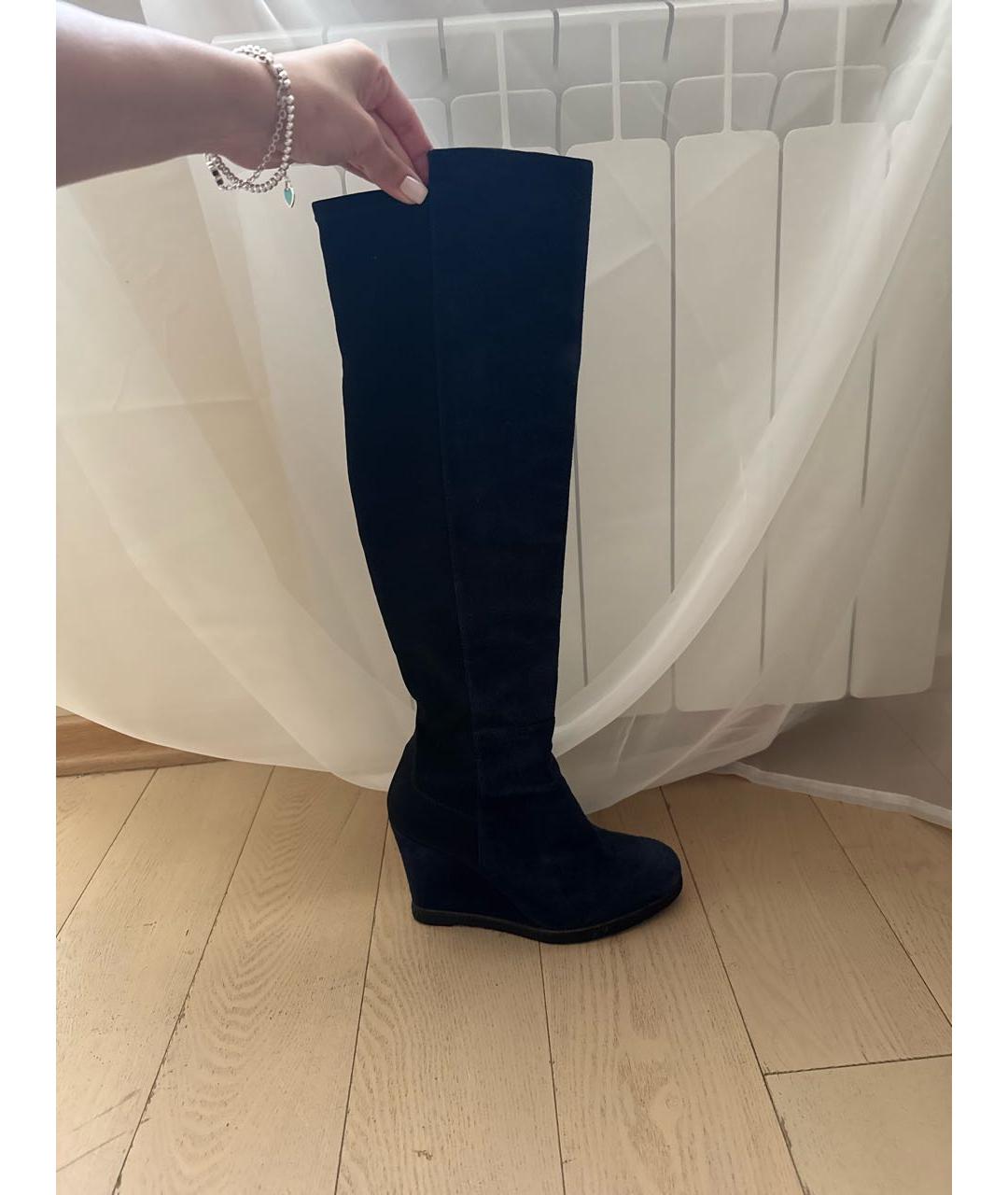STUART WEITZMAN Темно-синие замшевые сапоги, фото 5