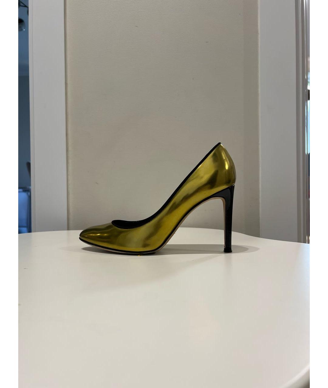 GIUSEPPE ZANOTTI DESIGN Золотые кожаные туфли, фото 7