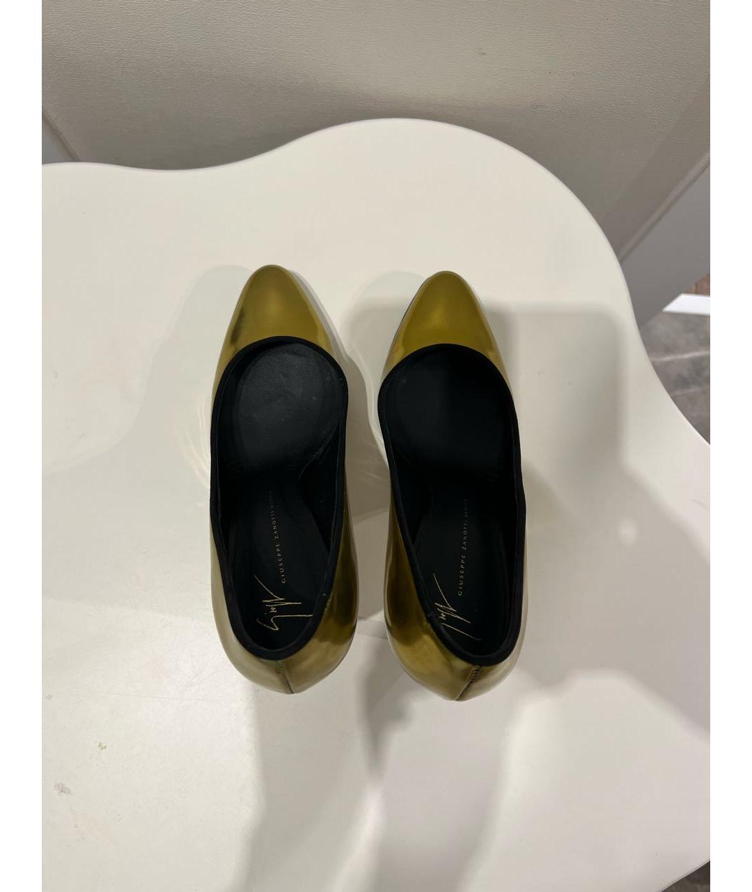 GIUSEPPE ZANOTTI DESIGN Золотые кожаные туфли, фото 3