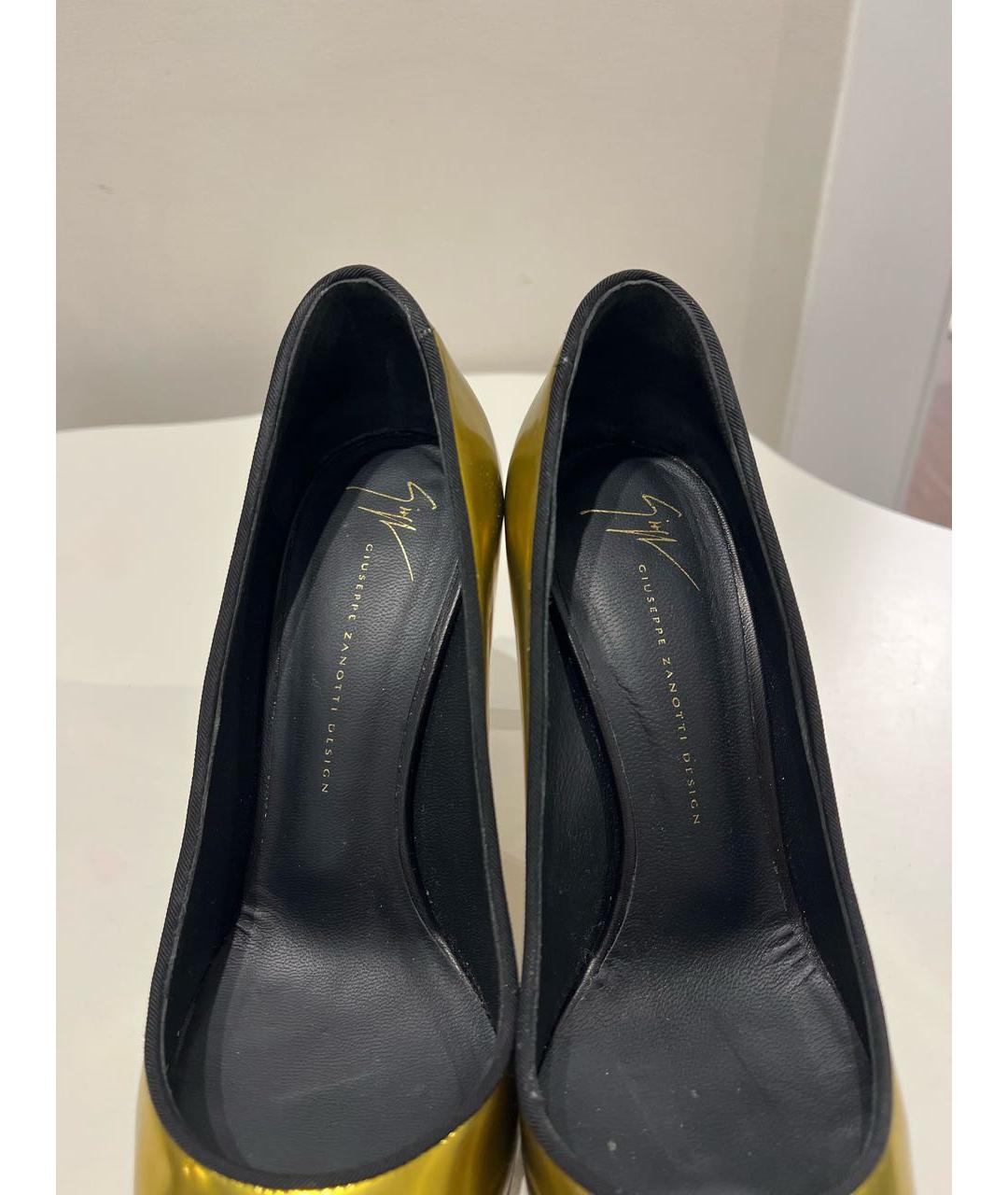 GIUSEPPE ZANOTTI DESIGN Золотые кожаные туфли, фото 6