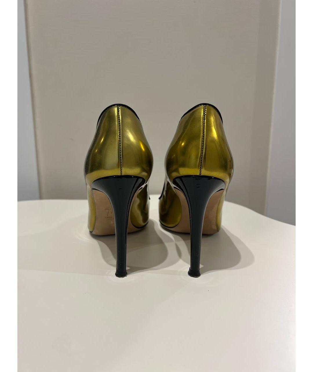 GIUSEPPE ZANOTTI DESIGN Золотые кожаные туфли, фото 4