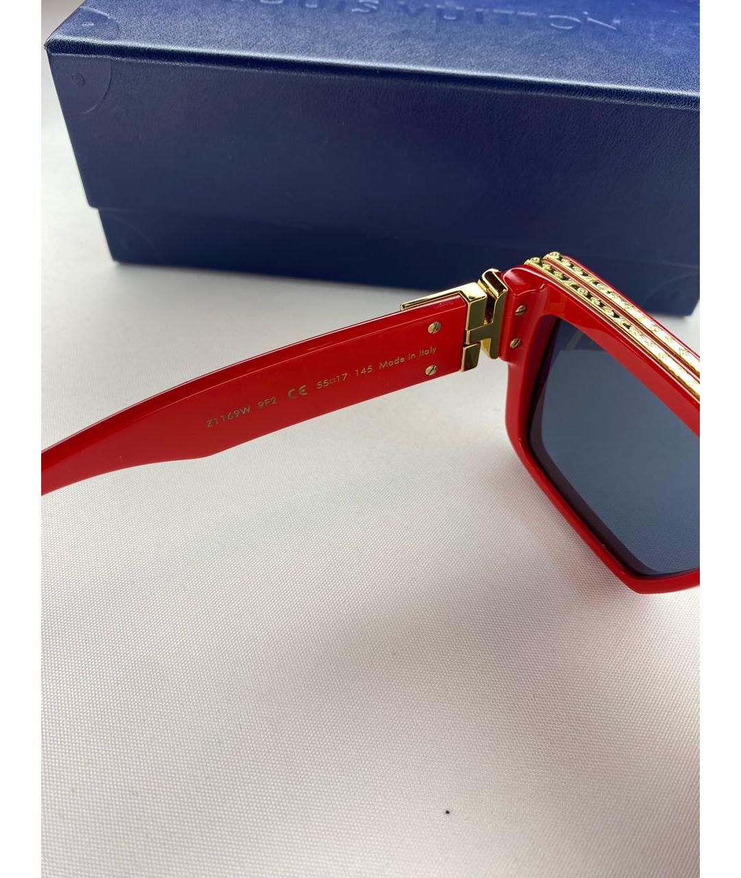 LOUIS VUITTON Красные пластиковые солнцезащитные очки, фото 5