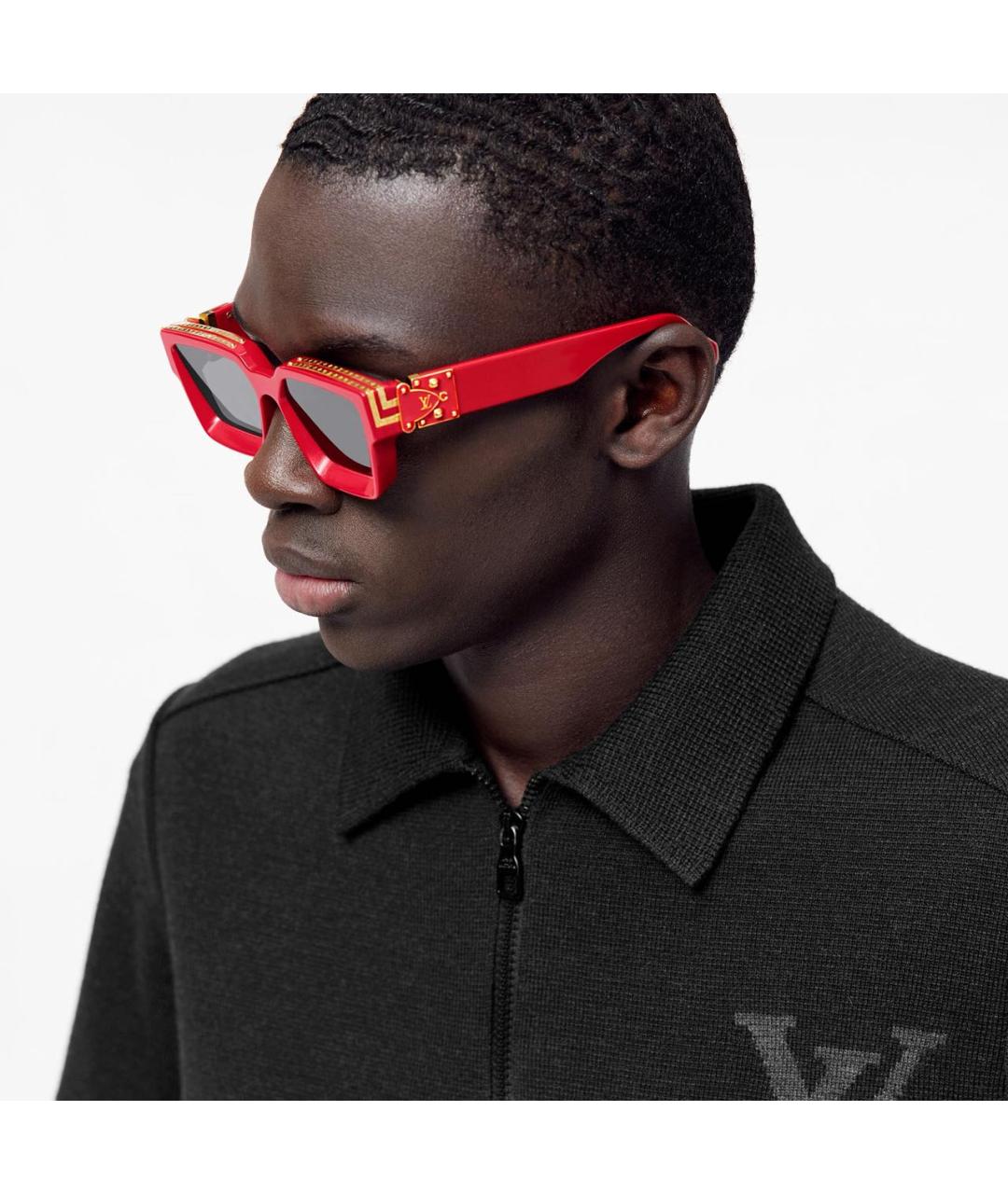 LOUIS VUITTON Красные пластиковые солнцезащитные очки, фото 8
