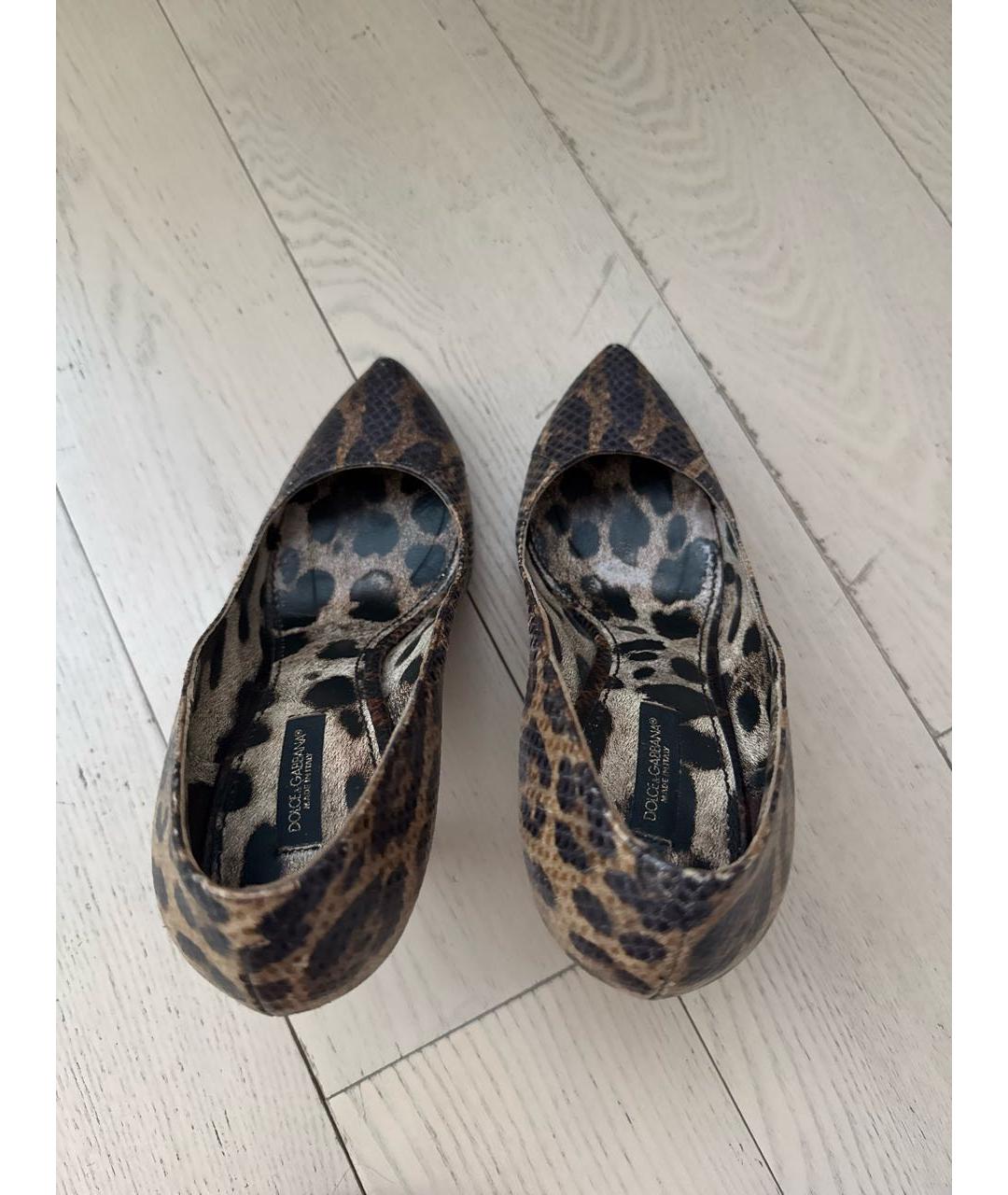 DOLCE&GABBANA Коричневые кожаные туфли, фото 3