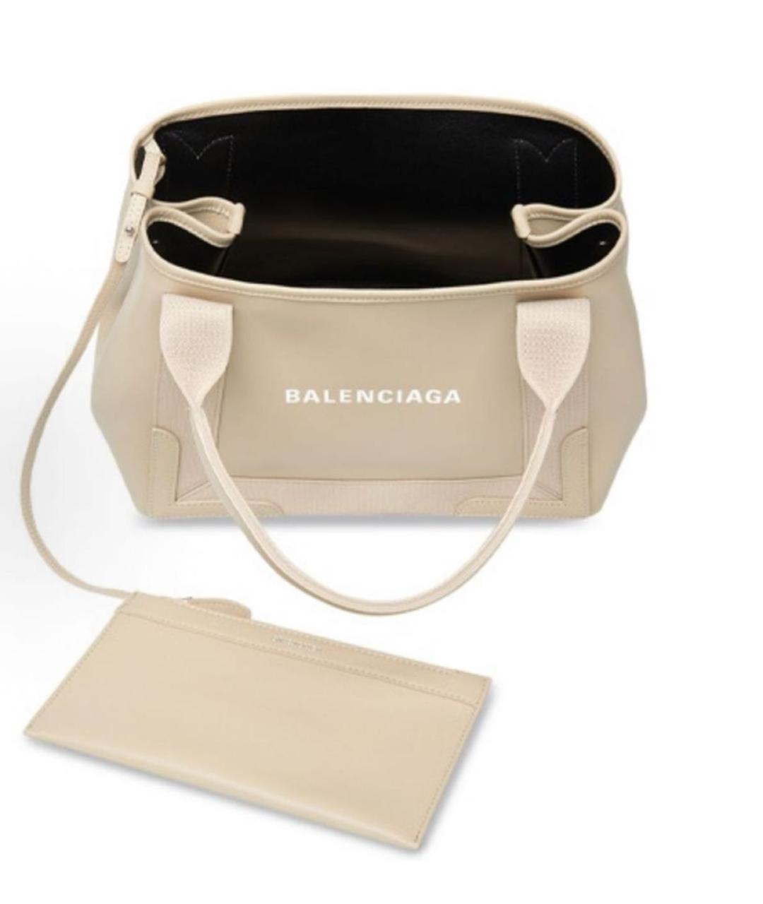 BALENCIAGA Бежевая кожаная сумка тоут, фото 2