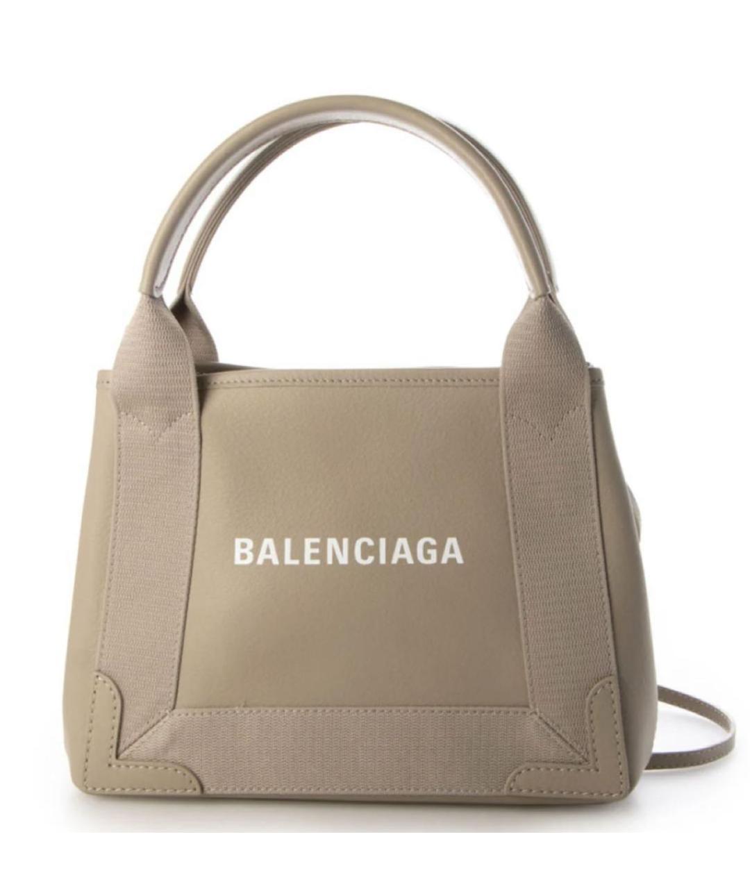 BALENCIAGA Бежевая кожаная сумка тоут, фото 4