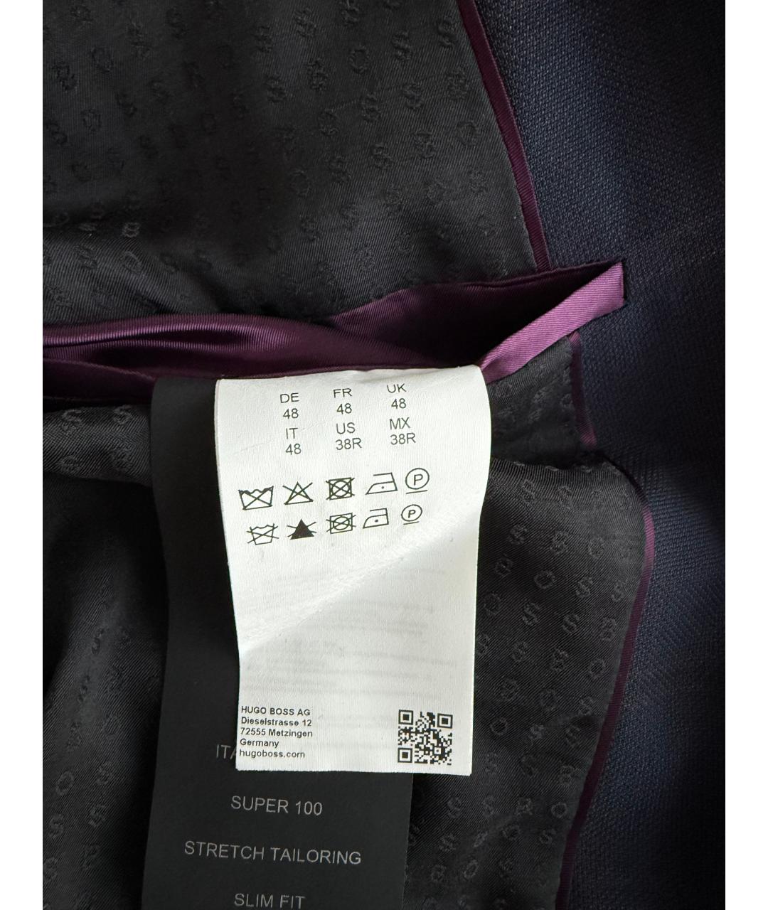 HUGO BOSS Темно-синий классический костюм, фото 4