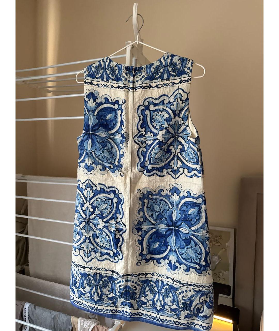 DOLCE&GABBANA Белый хлопко-эластановый сарафан, фото 2