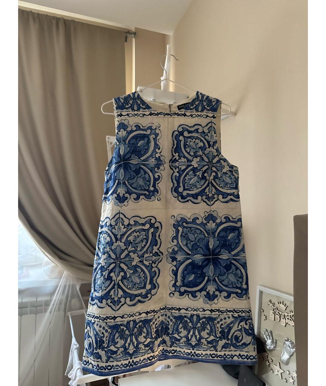 DOLCE&GABBANA Белый хлопко-эластановый сарафан, фото 5