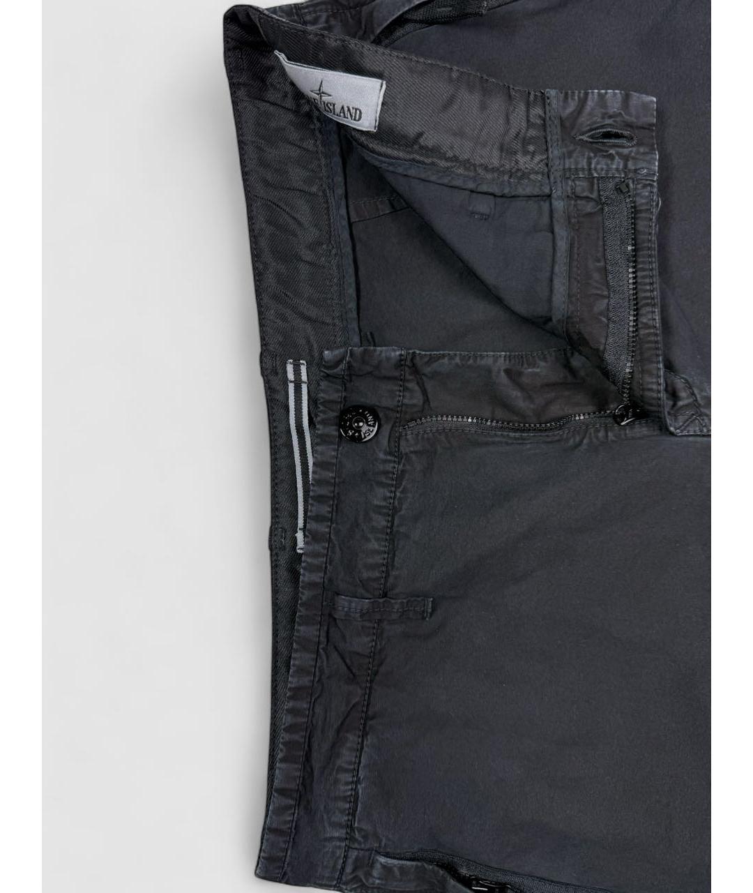 STONE ISLAND Черные хлопковые шорты, фото 4