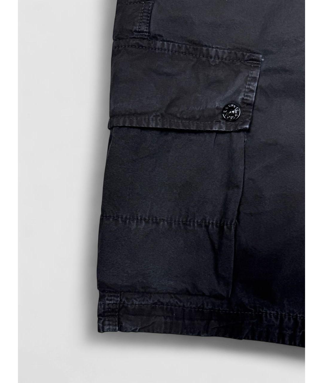 STONE ISLAND Черные хлопковые шорты, фото 3