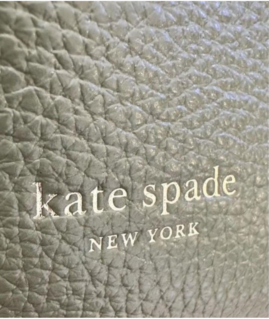 KATE SPADE Хаки кожаная сумка с короткими ручками, фото 8