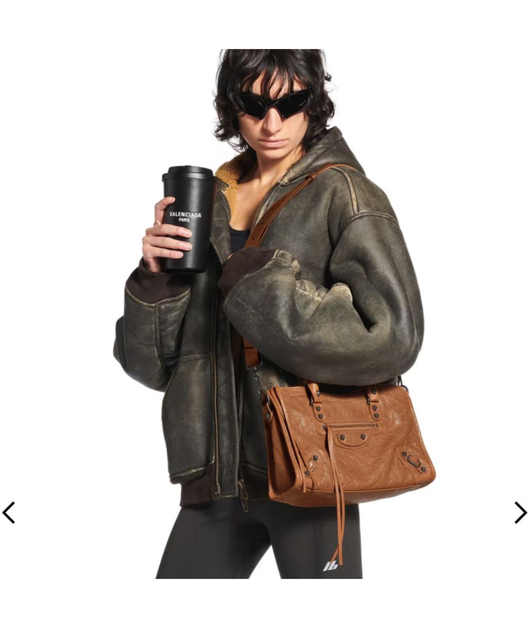 BALENCIAGA Коричневая кожаная сумка через плечо, фото 2